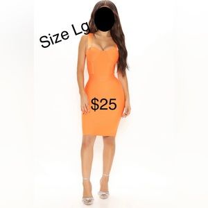 Large Summer Orange Dress